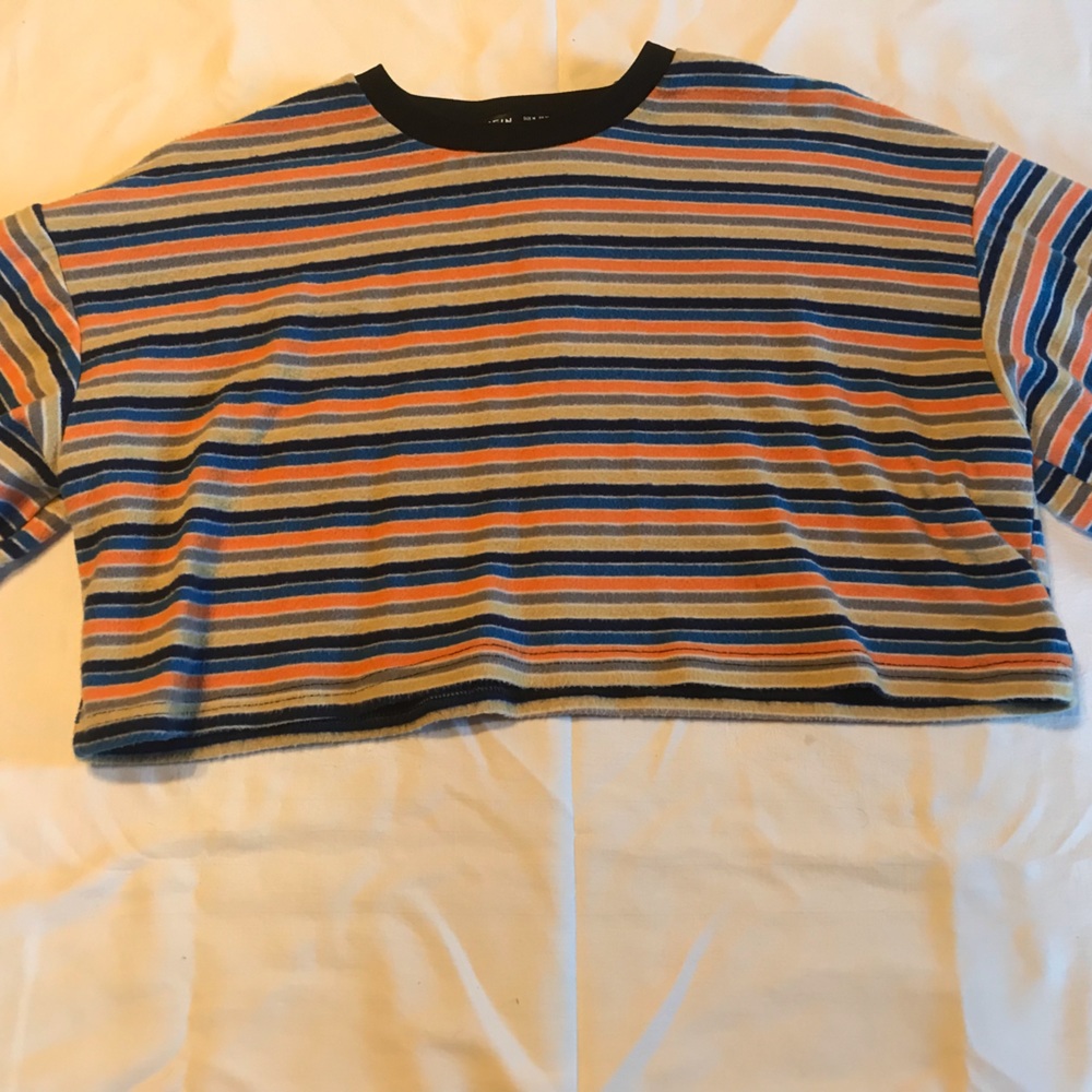 shein striped crop top